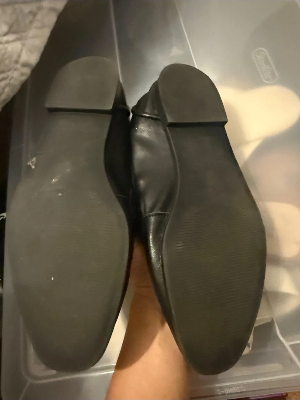 Steve Madden Black Leather Loafers with Gold Bit Accent